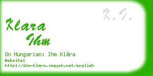 klara ihm business card